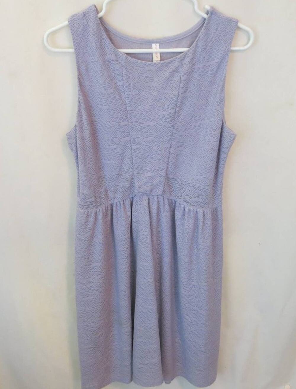 Sleeveless Summer Dress Size L Women Lace Overlay Lined Purple Casual Boho